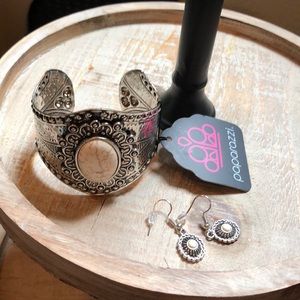 Paparazzi boho Cuff Bracelet and Earrings